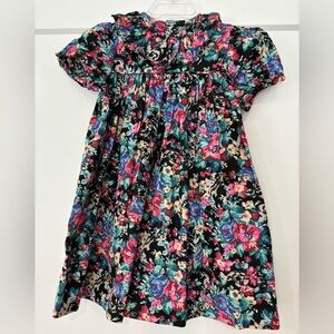 Vintage 90s Catherine Rebecca Vibrant Floral Ruffe Collared Dress Size 4T